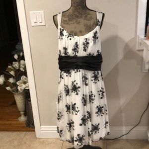 Trixxi White dress with black flowers